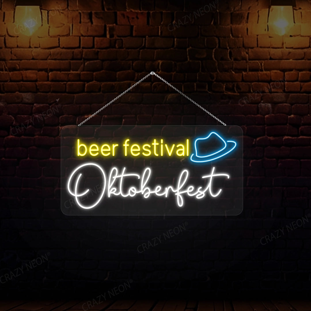 Beer Festival Oktoberfest Neon Sign | Yellow