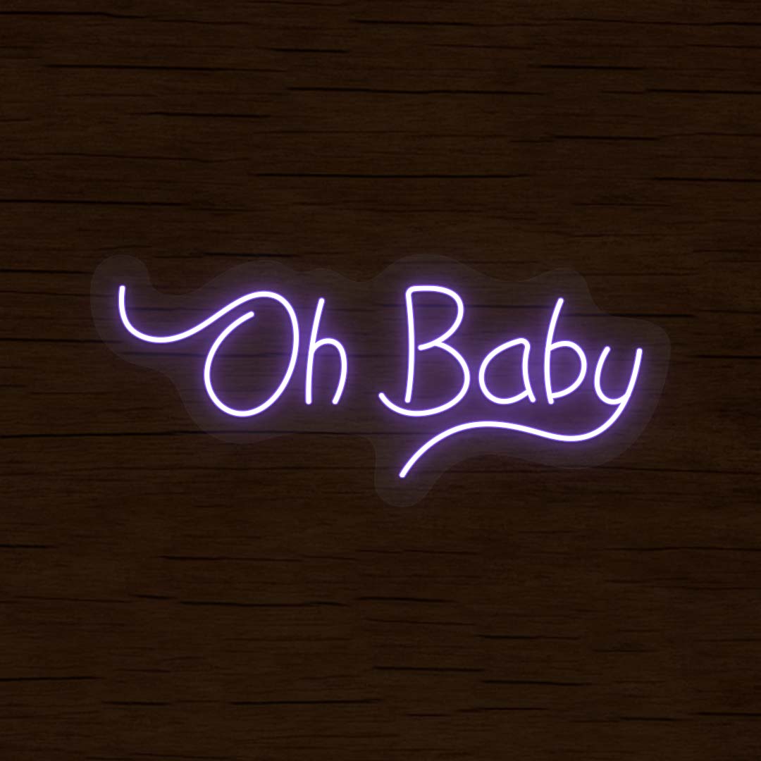 Oh Baby Neon Sign | Purple