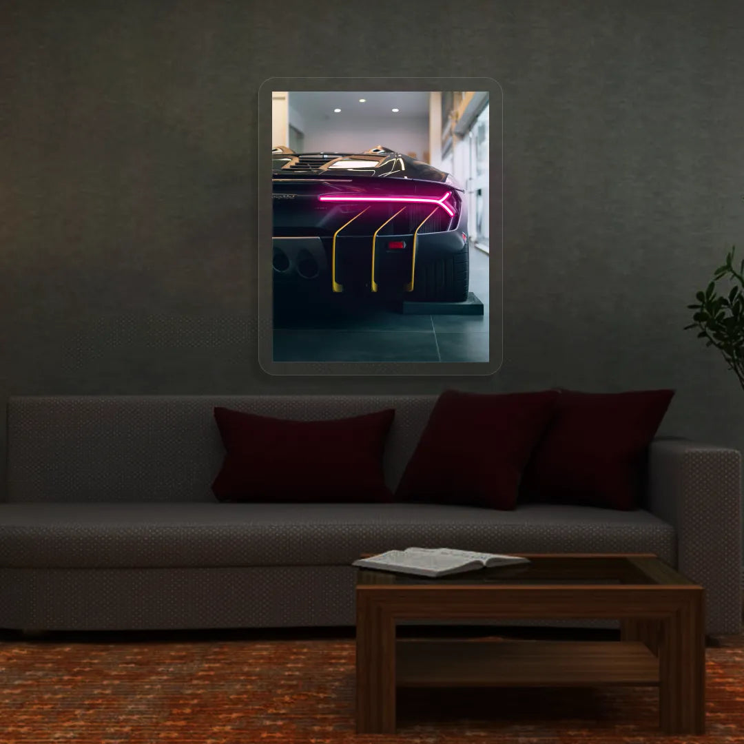 Lambo Centenario Backlight Neon Artwork | Pink