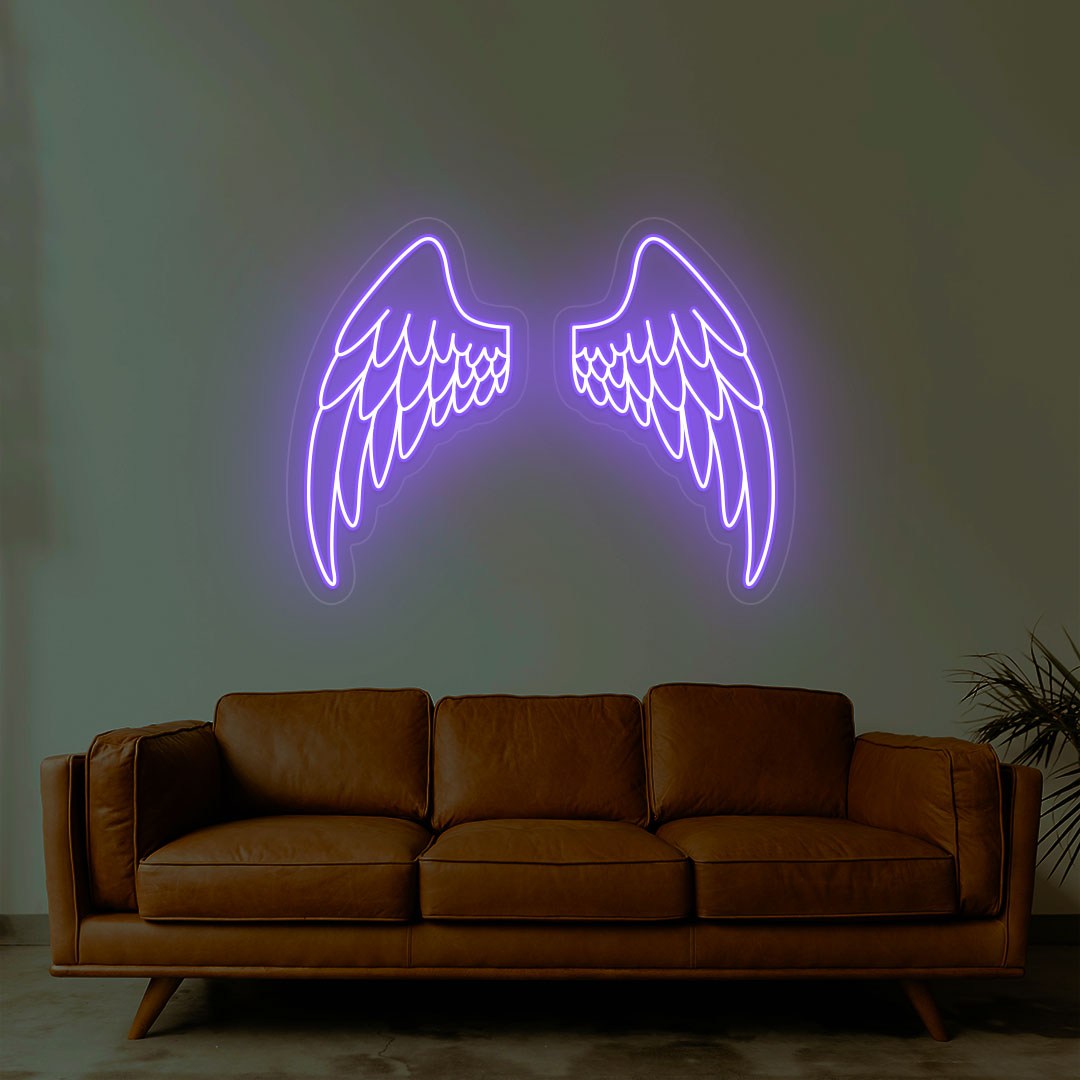 Angel Wings Neon Sign | Purple