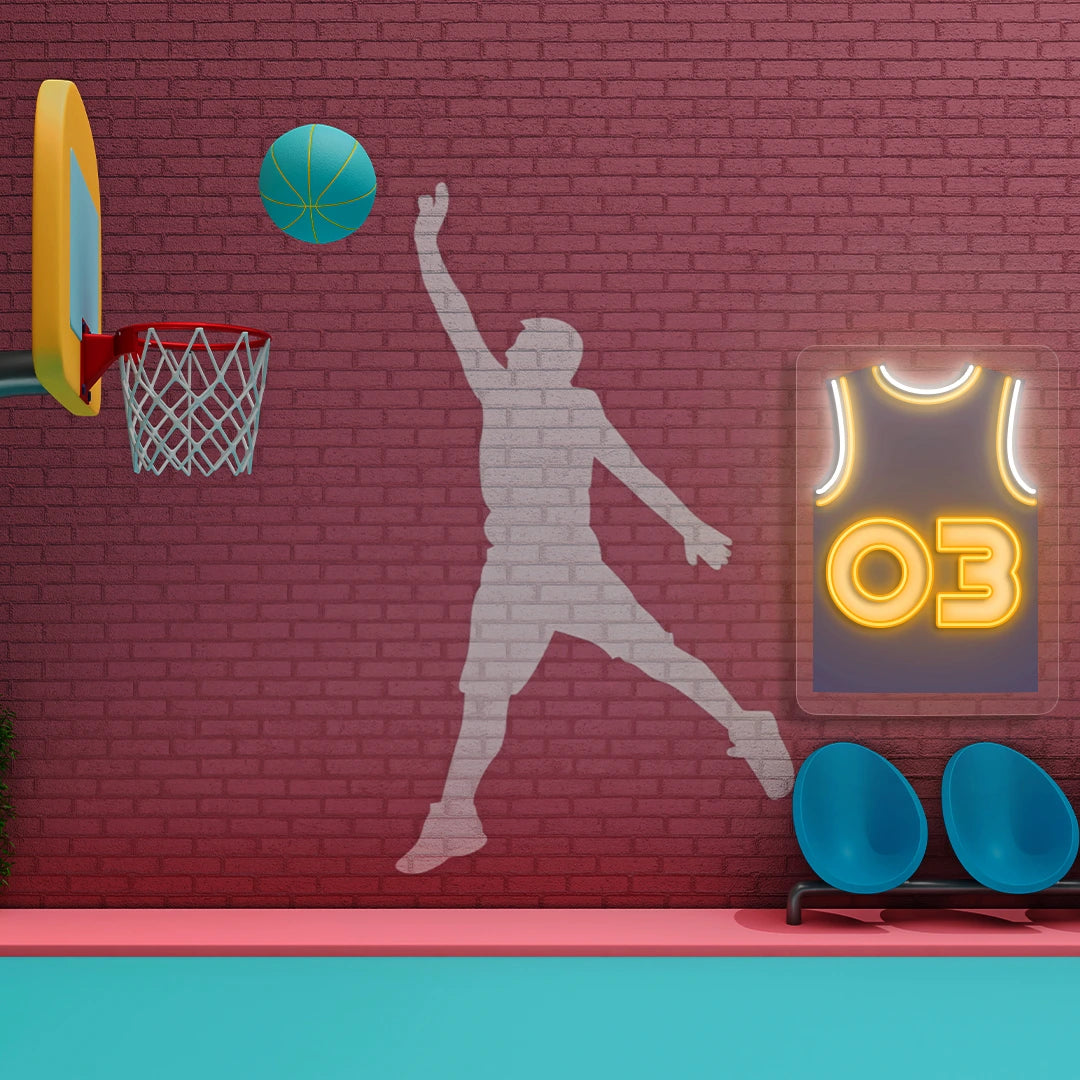 Phoneix Paul 03 Jersey Basketball Neon Artwork