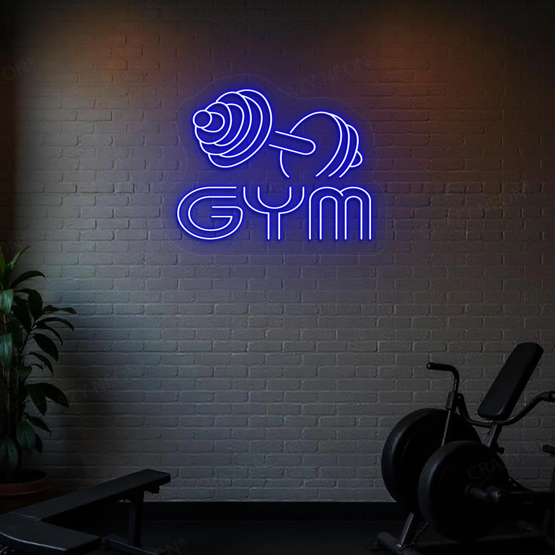 Gym Dumble Neon Sign | Blue