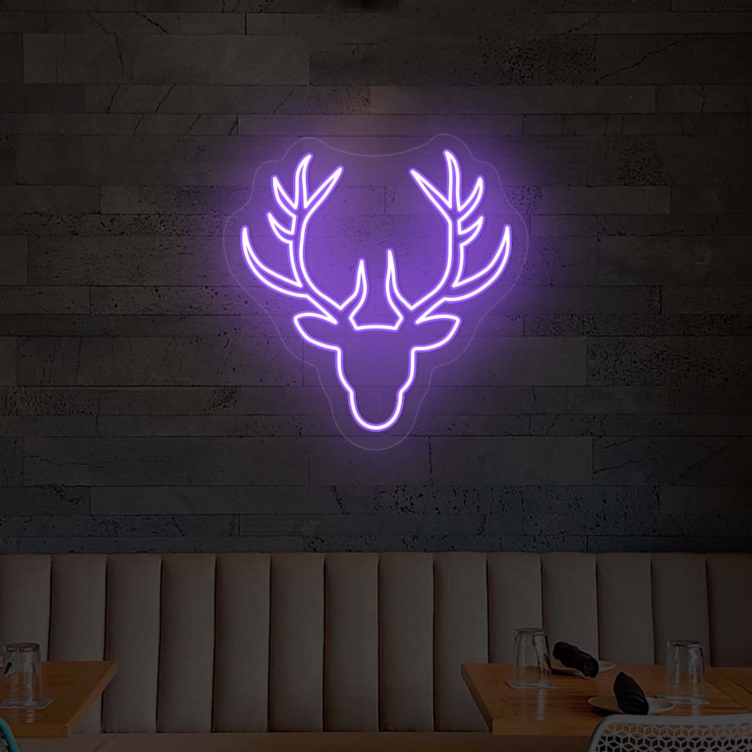 Reindeer Christmas Neon Sign | Purple