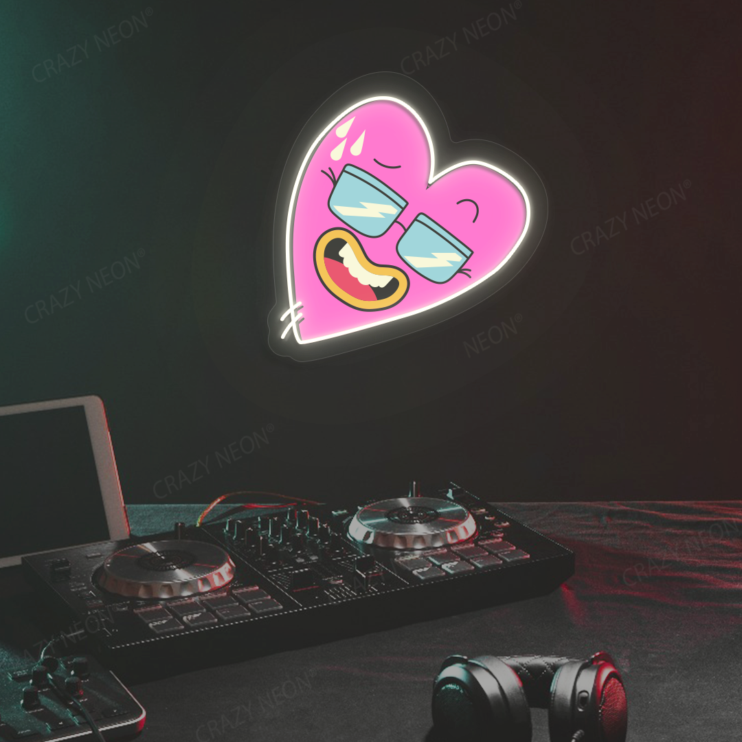 Flexin’ Heart Neon Artwork | White