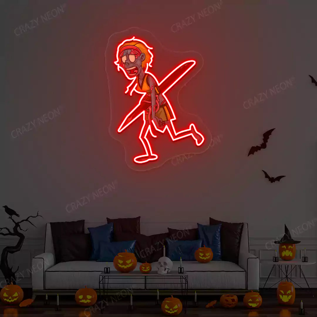 Impaled Zombie Neon Artwork | Red