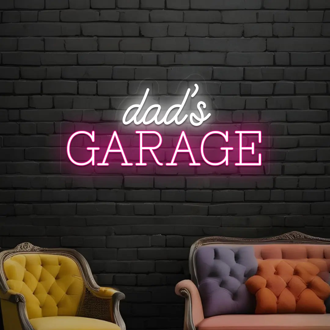 Dad's Garage Neon Sign | Pink