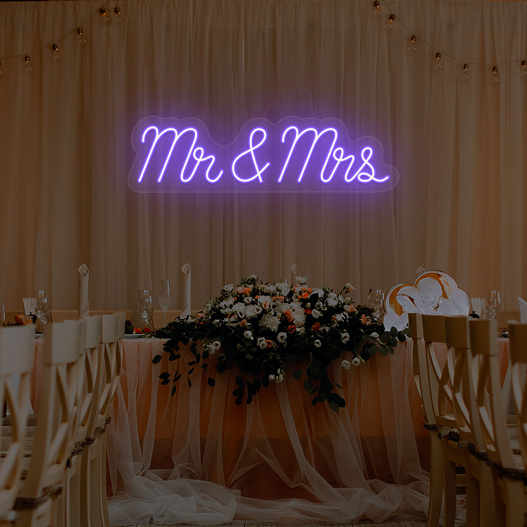 Mr & Mrs Neon Sign | Purple