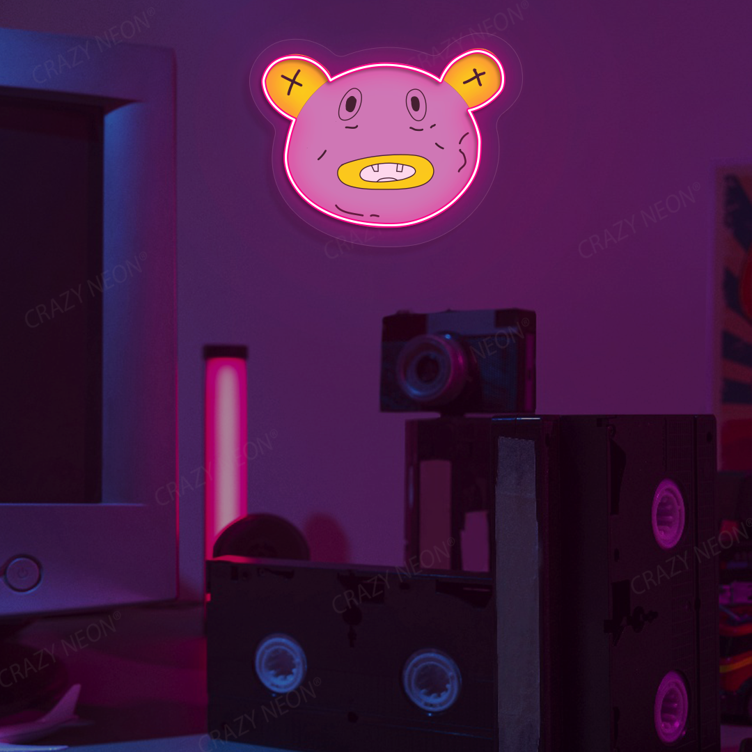 Drip Bear Neon Artwork | Pink