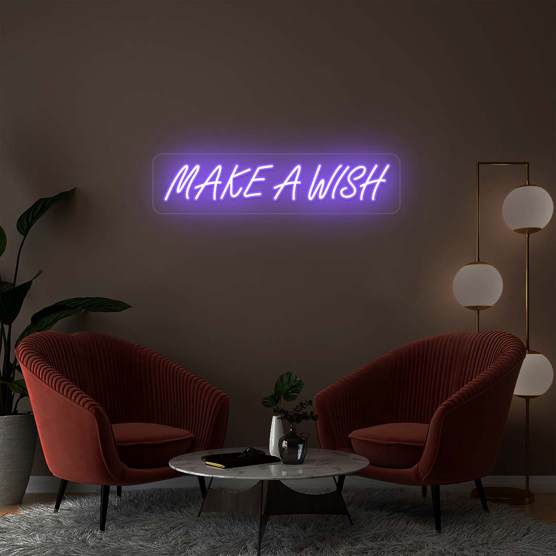 Make A Wish Neon Sign | Purple