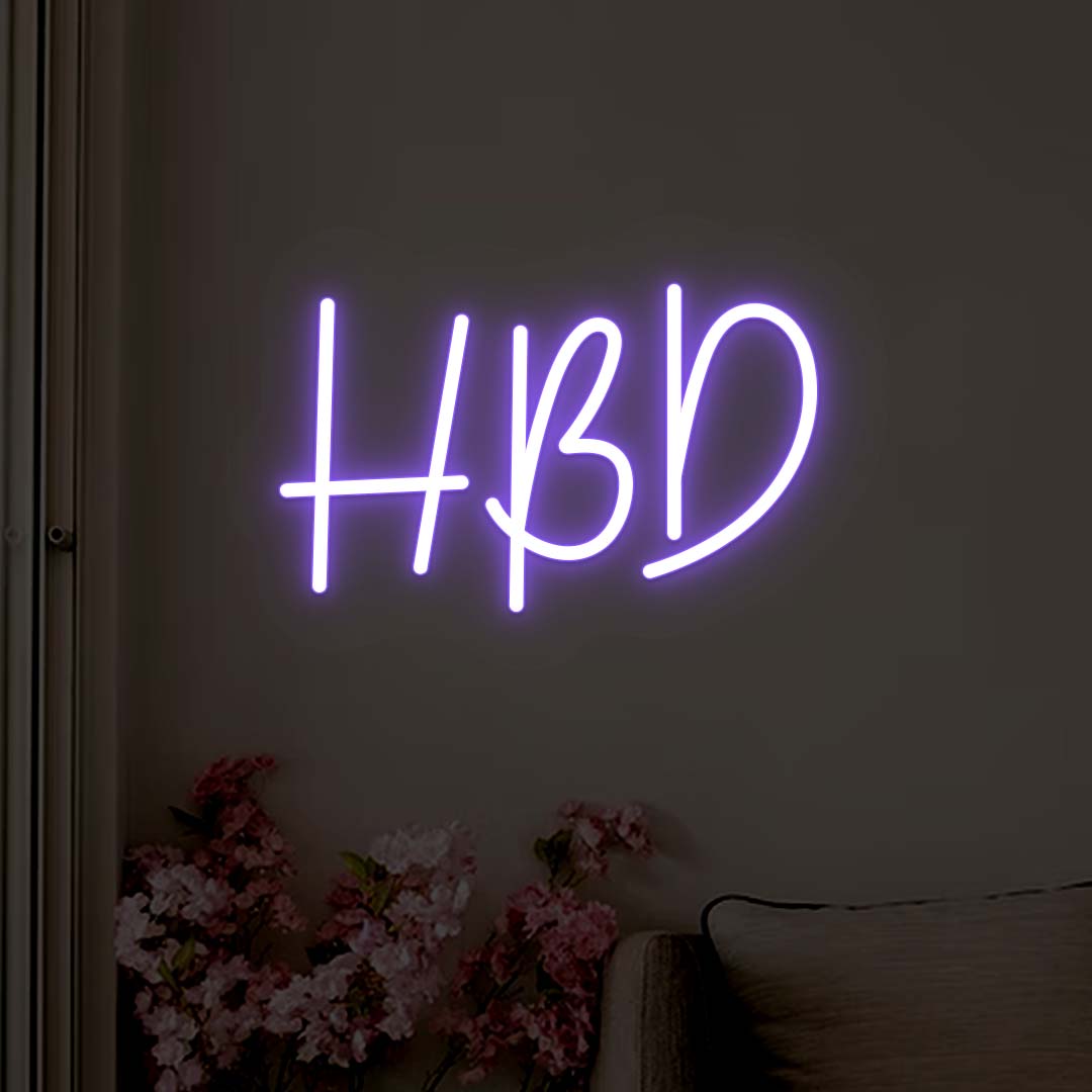 Happy Birthday Neon Sign | Purple