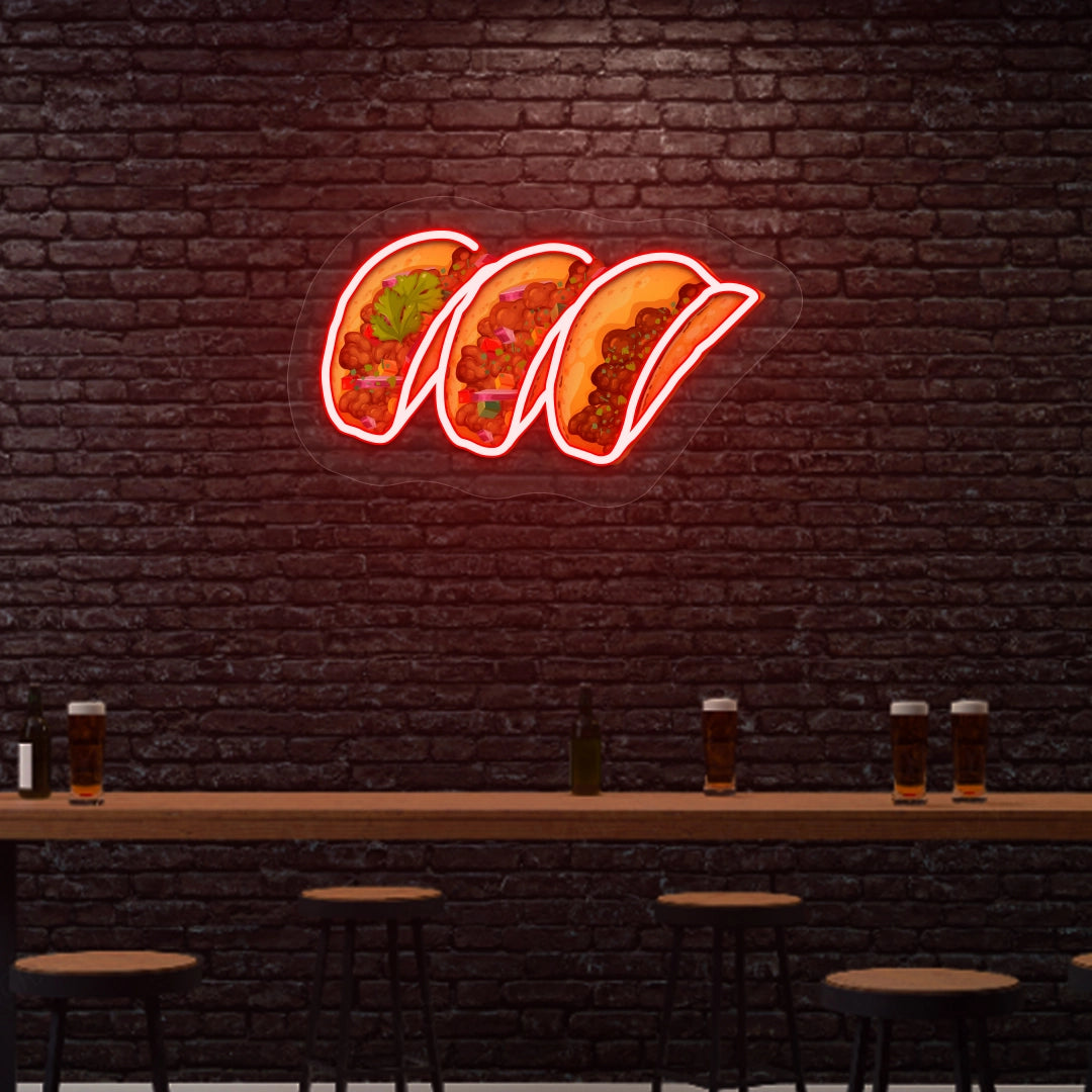 Tacos Neon Sign Artwork | Red