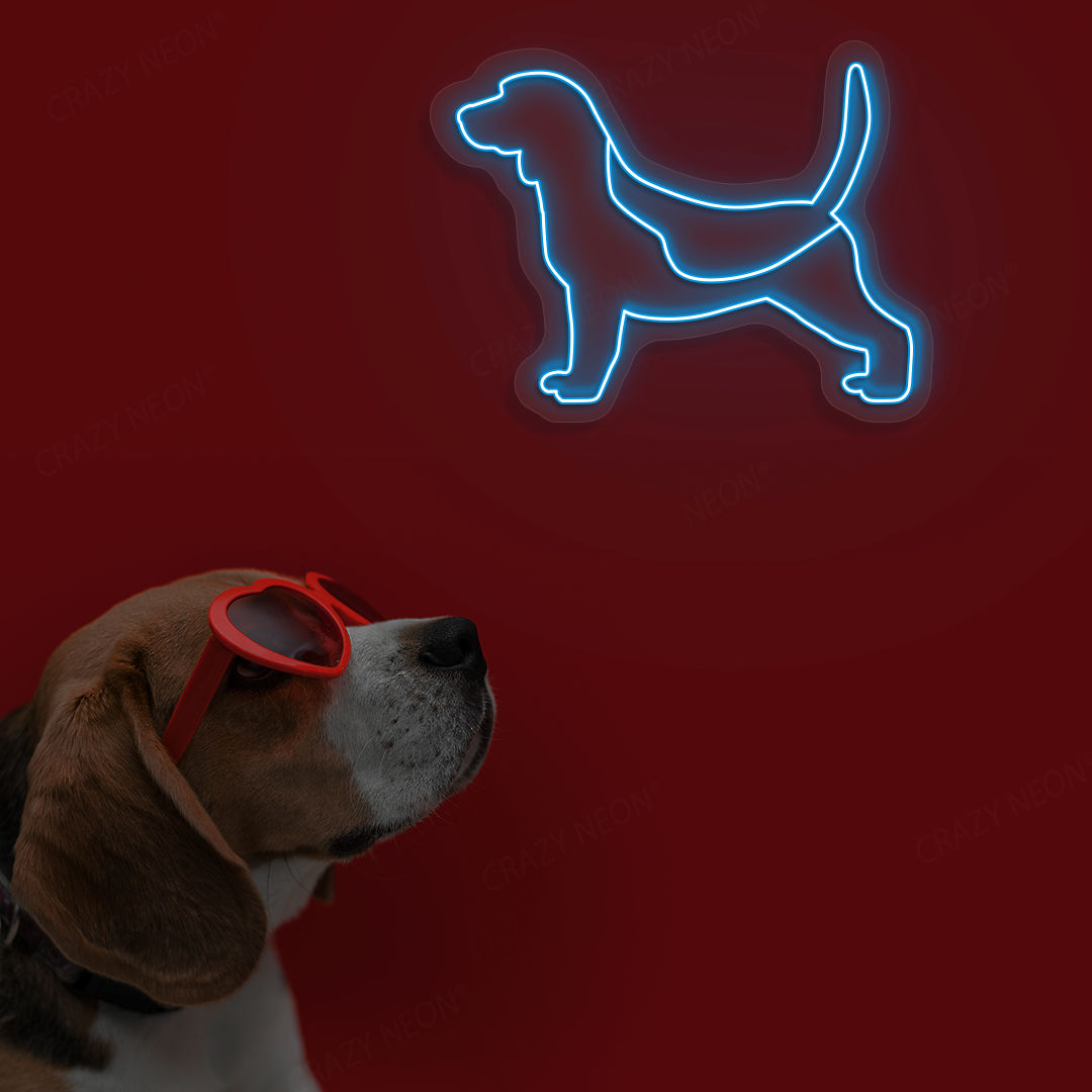 Beagle LED Neon Sign | Blue