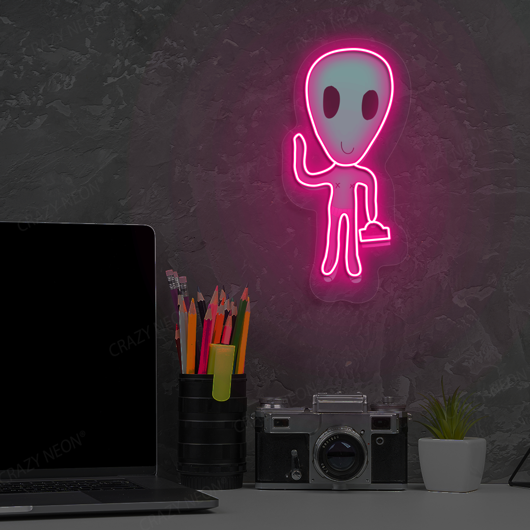 Alien Buddy Neon Artwork | Pink