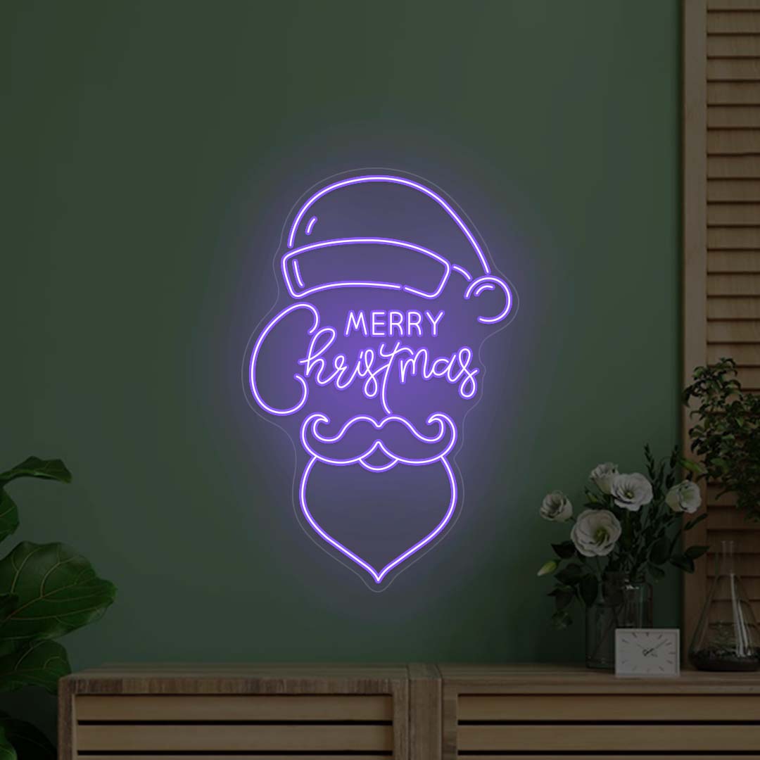 Merry Christmas Santa Neon Sign