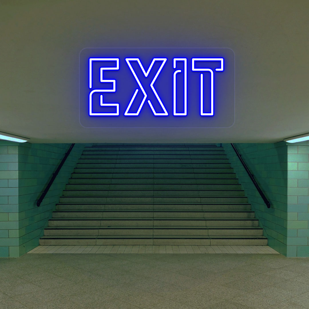 Exit Neon Sign | Blue