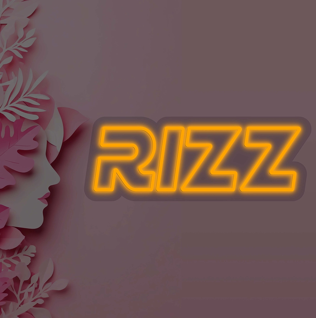 RIZZ Neon Sign | Orange