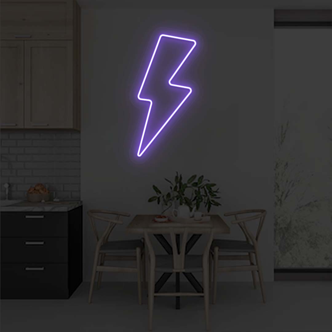 Lightning Bolt Neon Sign | Purple