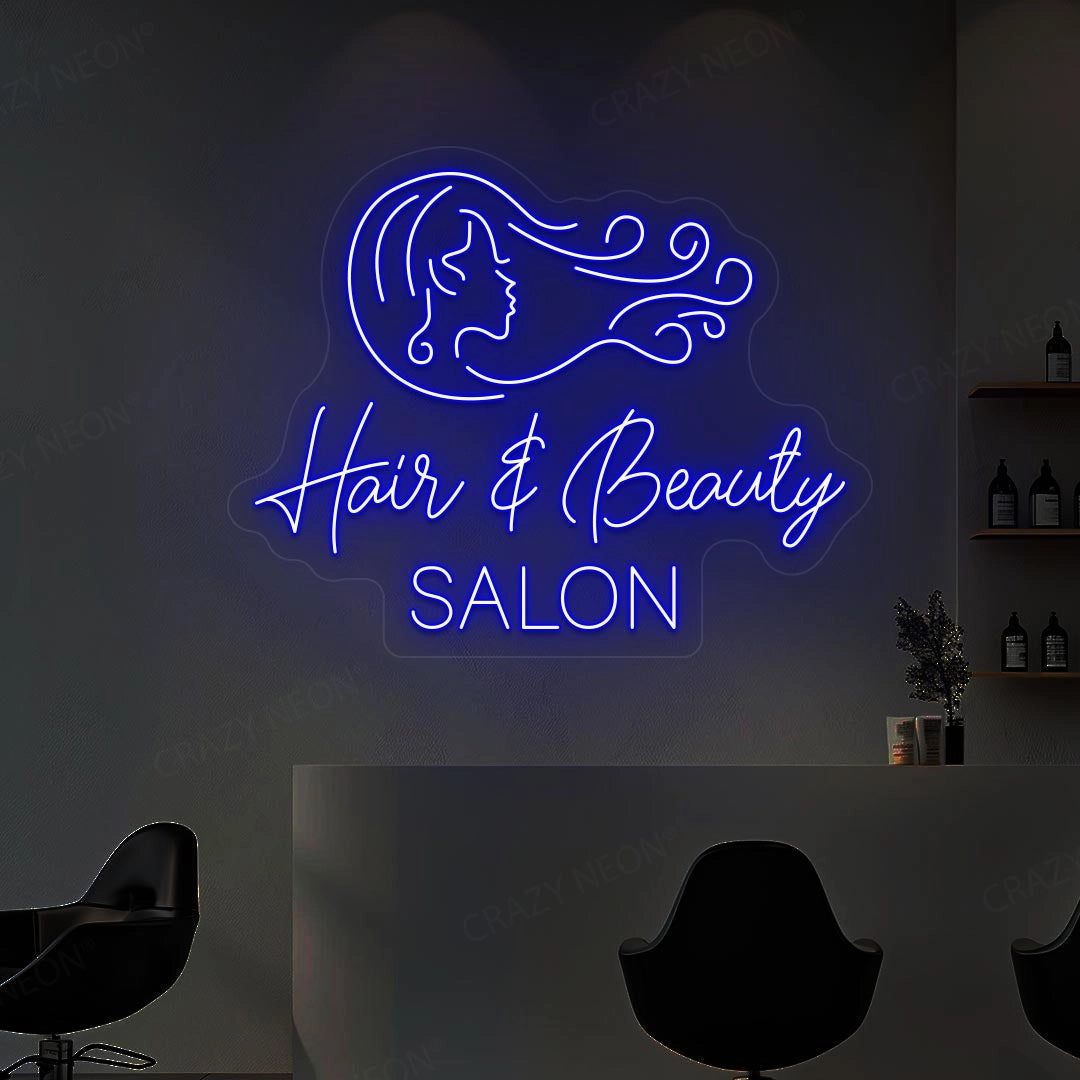 Hair & Beauty Salon Neon Sign | Blue