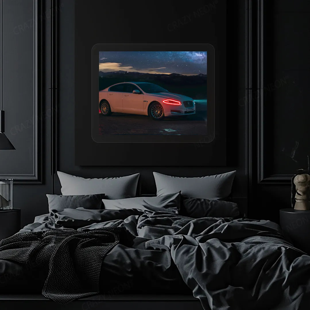 XJ luxury Car Neon Artwork | Red