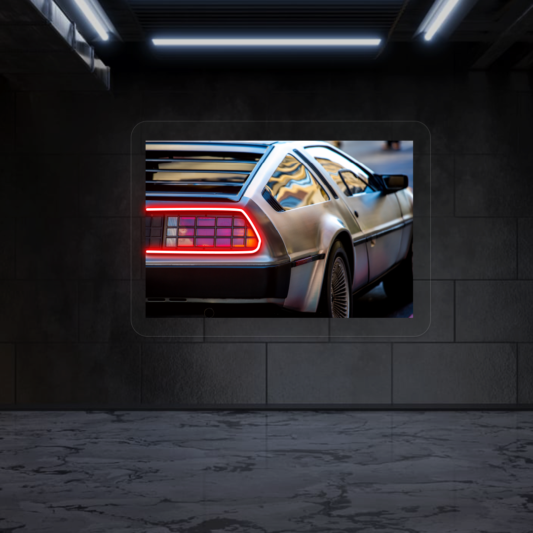 DMC-12 Backlight Neon Artwork | Red