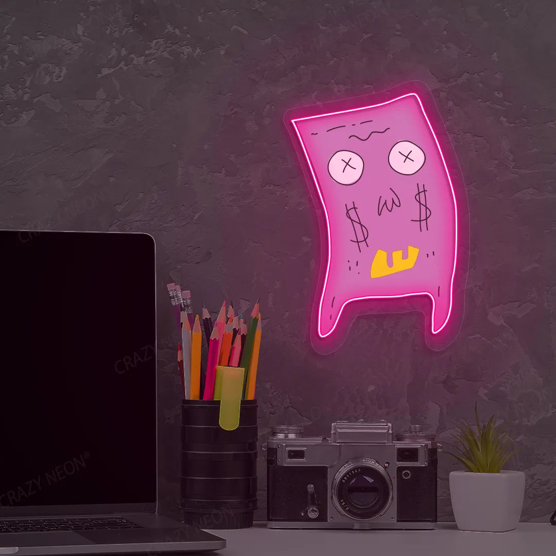 Money Mood Neon Artwork | Pink