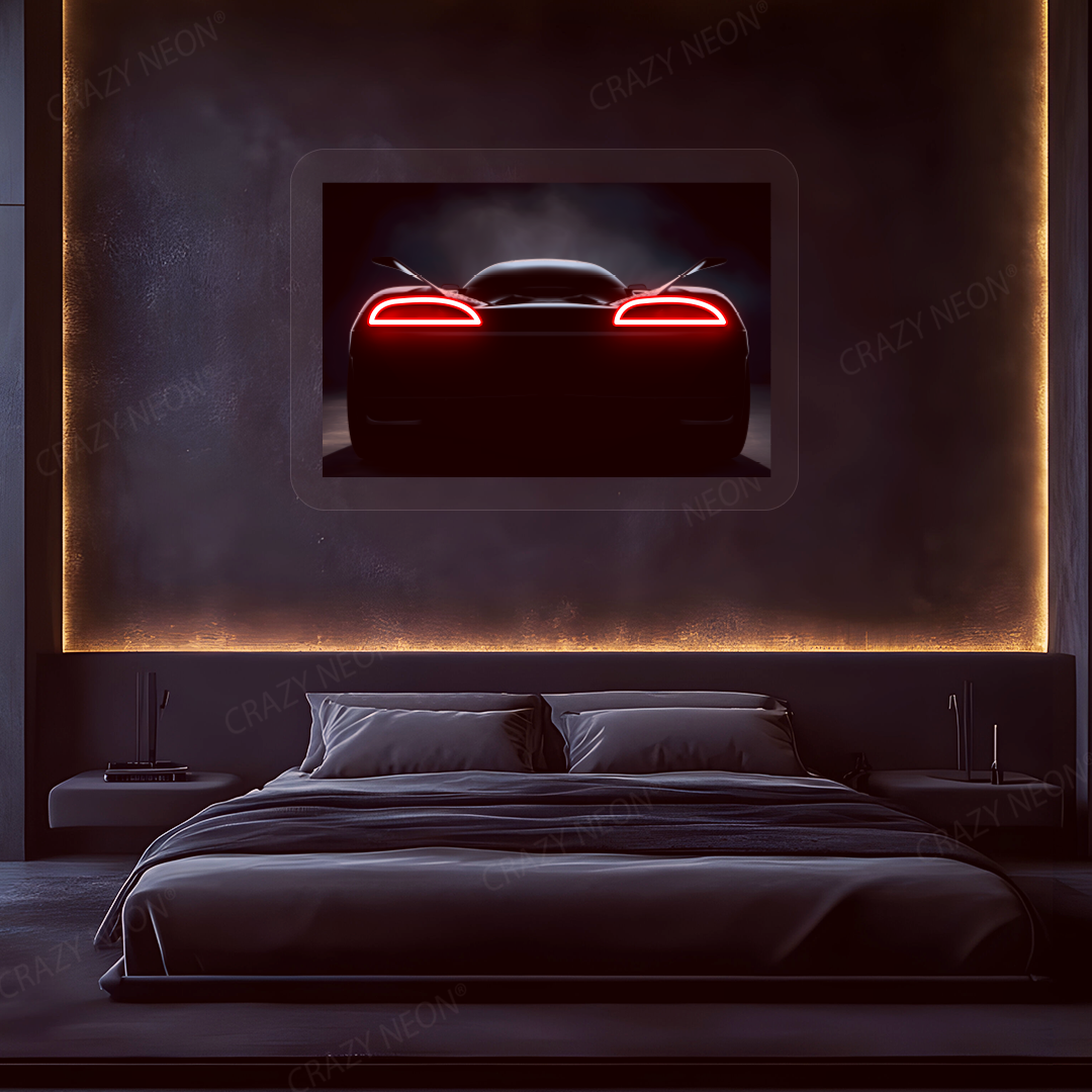 Backlight Glow Hypercar Neon Artwork | Red