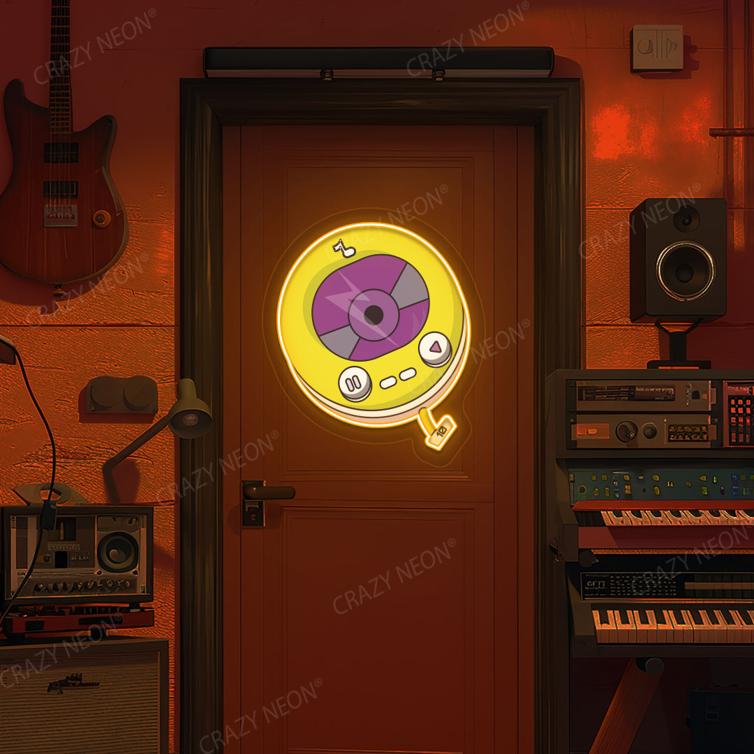 Vintage Music Neon Artwork | Orange
