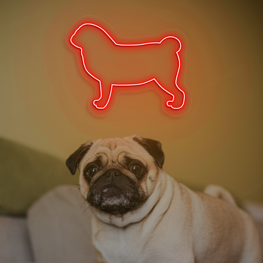 Pug Neon Sign | Red