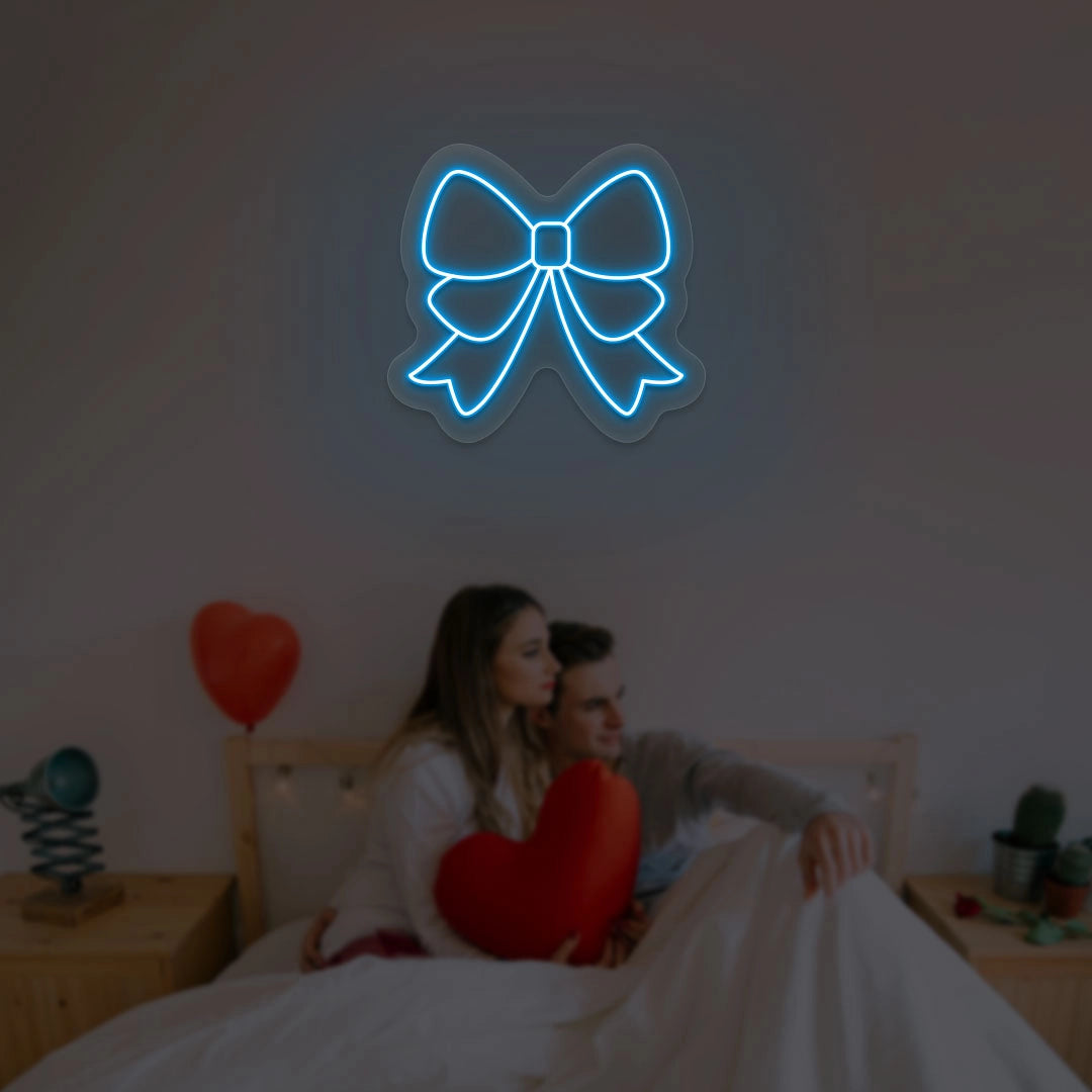 Bow Neon sign | Iceblue