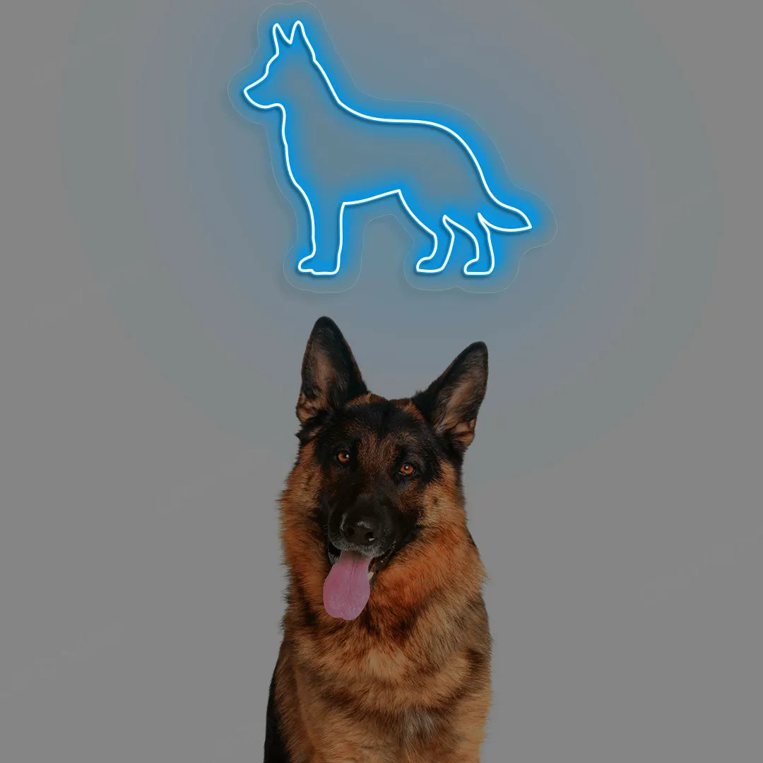German Shepherd Neon Sign | Iceblue