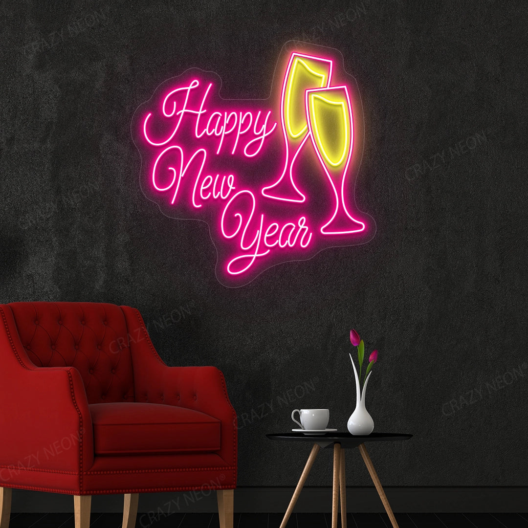 Happy New Year Neon Sign | Pink