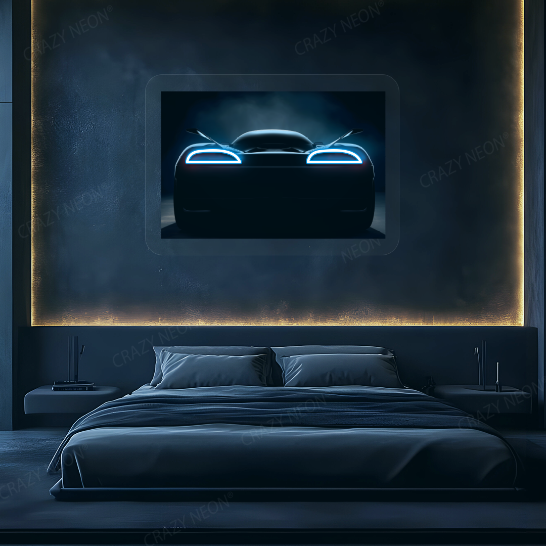 Backlight Glow Hypercar Neon Artwork | Iceblue