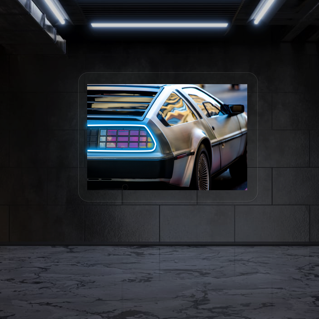 DMC-12 Backlight Neon Artwork | Iceblue