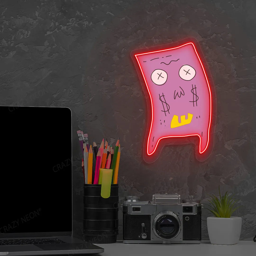 Money Mood Neon Artwork | Red