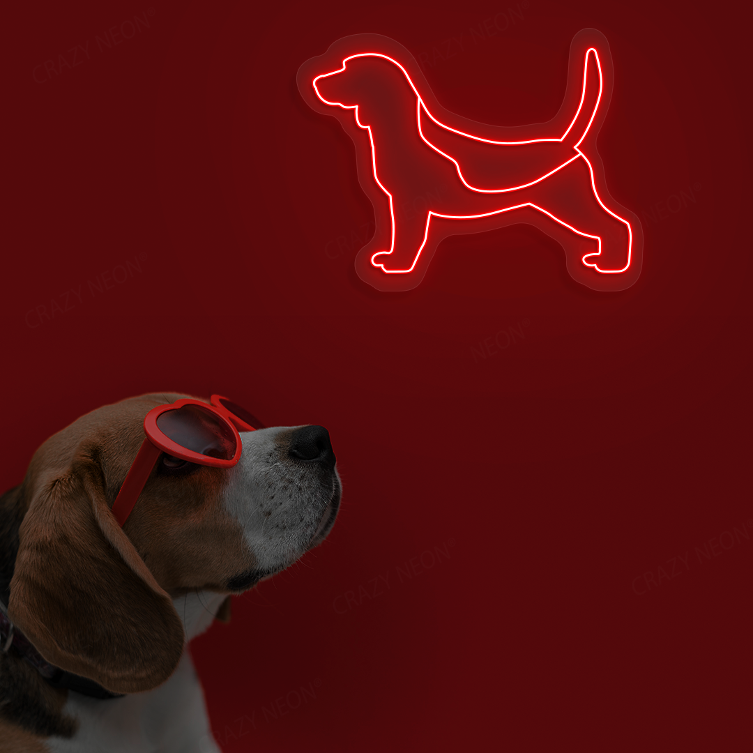 Beagle LED Neon Sign | Red