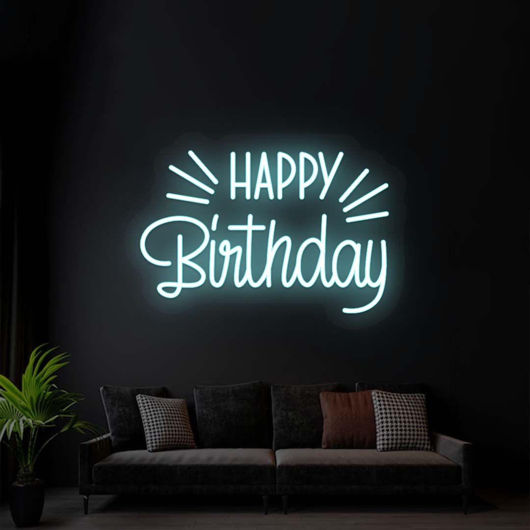 Happy Birthday Neon Sign | Iceblue