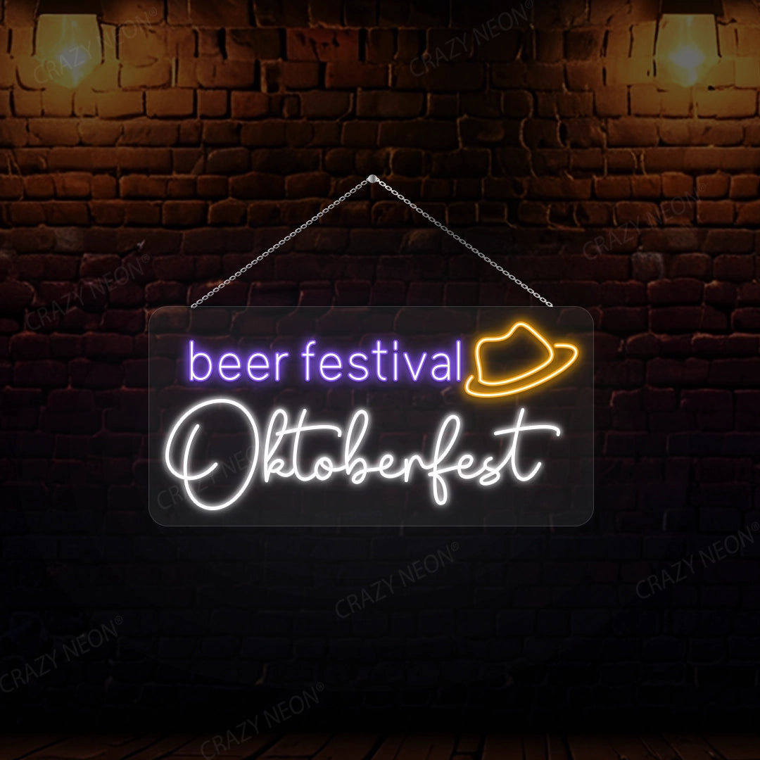 Beer Festival Oktoberfest Neon Sign | Purple