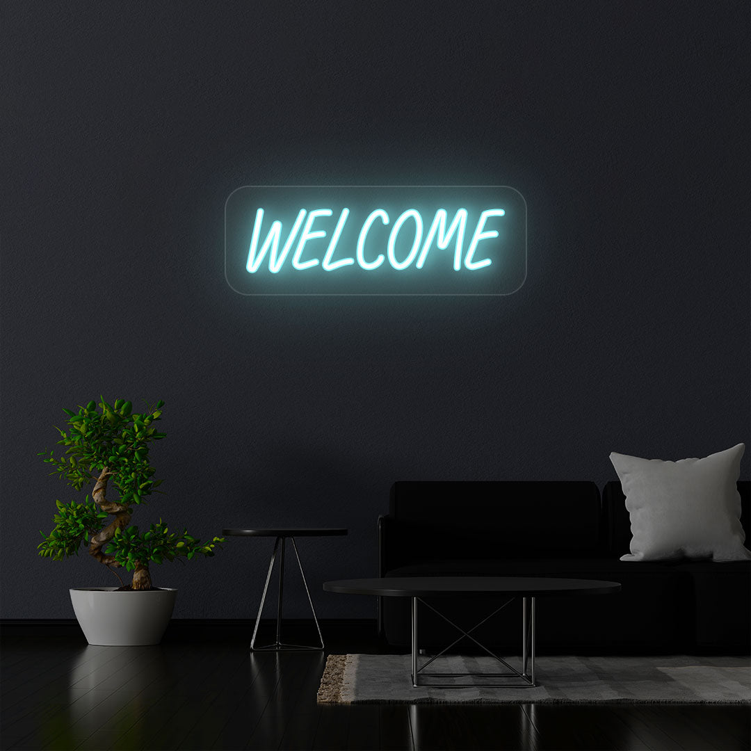 Welcome Neon Sign | iceblue