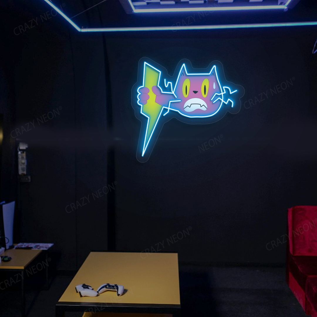 Zap Meow Neon Artwork | Iceblue