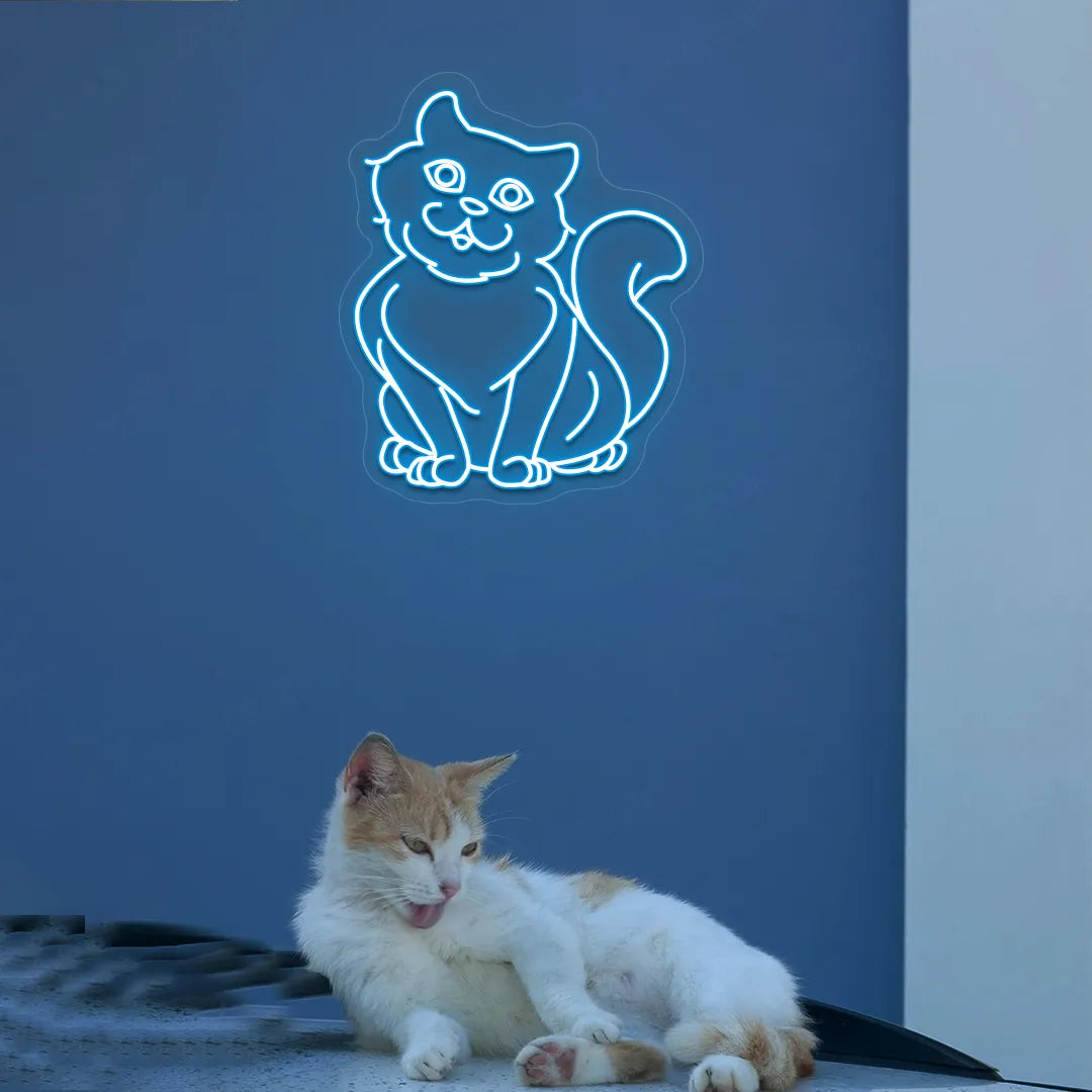 Meowster Cat Neon Sign | Iceblue