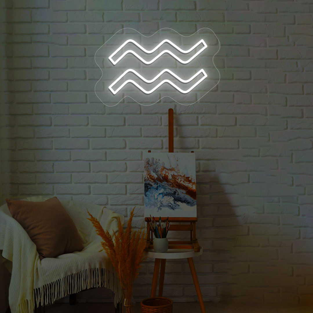 Aquarius Zodiac Neon Sign | CNUS014082 | White