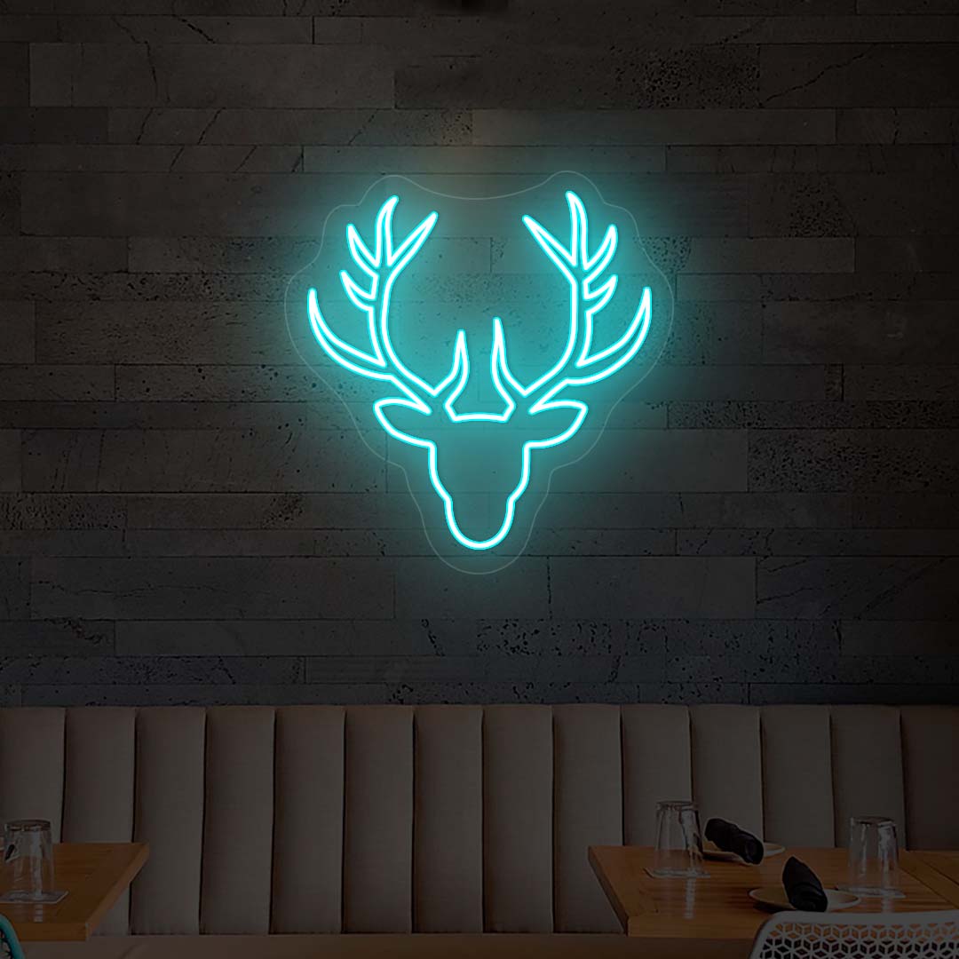 Reindeer Christmas Neon Sign | Iceblue