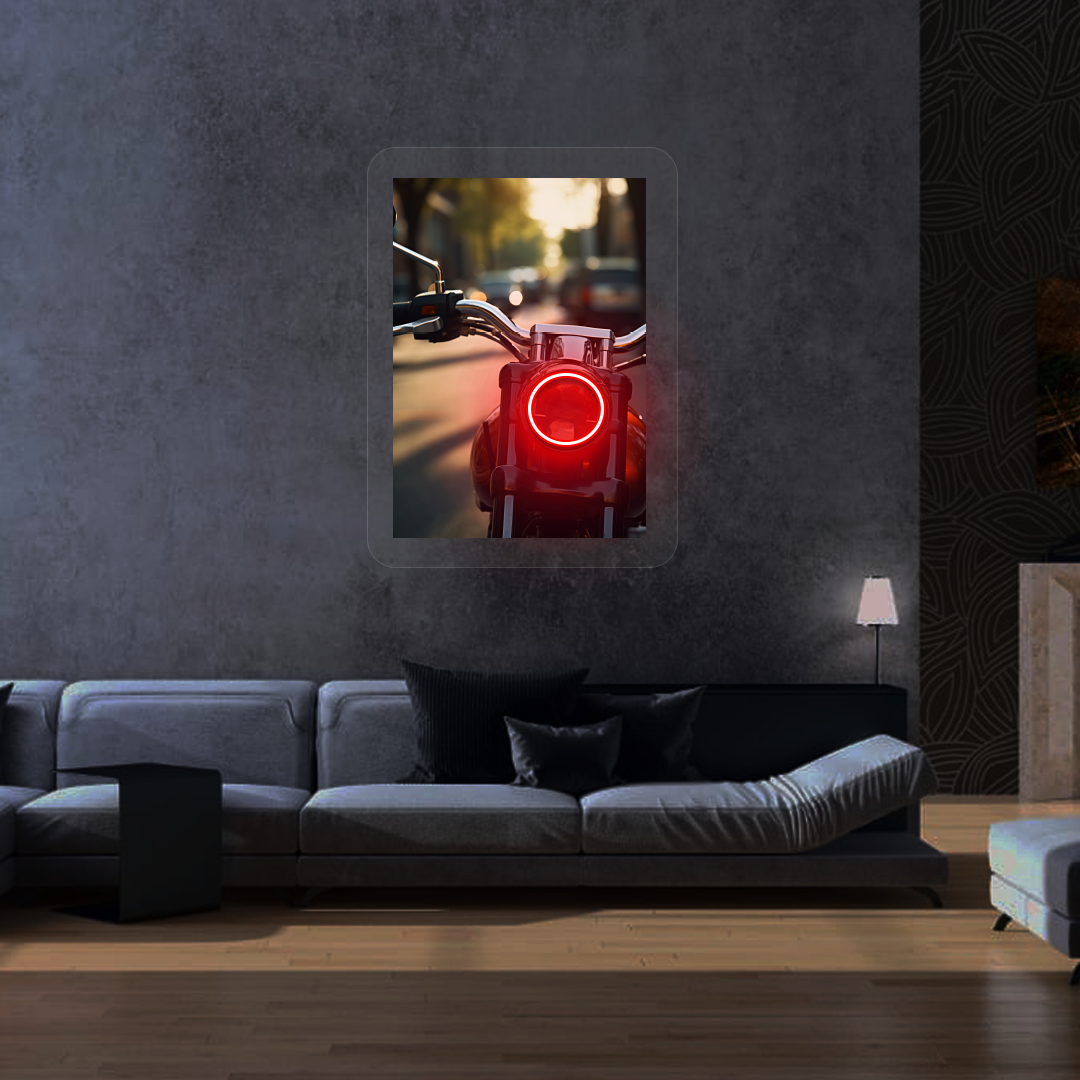 Halo Urban Moto Neon Artwork | Red