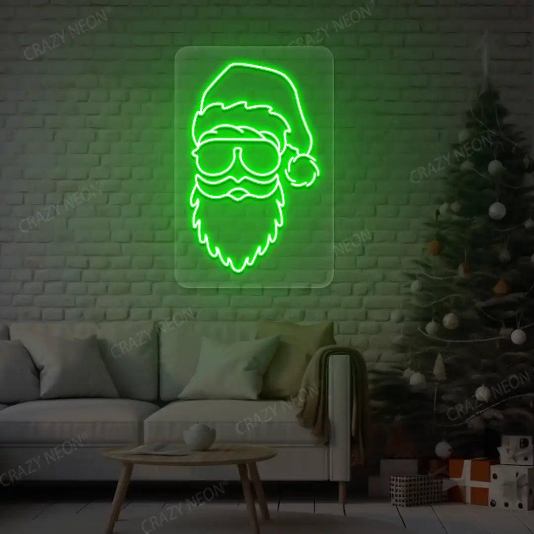 Cool Santa Neon Sign | Green