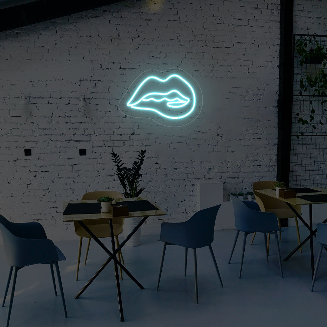Irresistible Lips Neon Sign | Iceblue