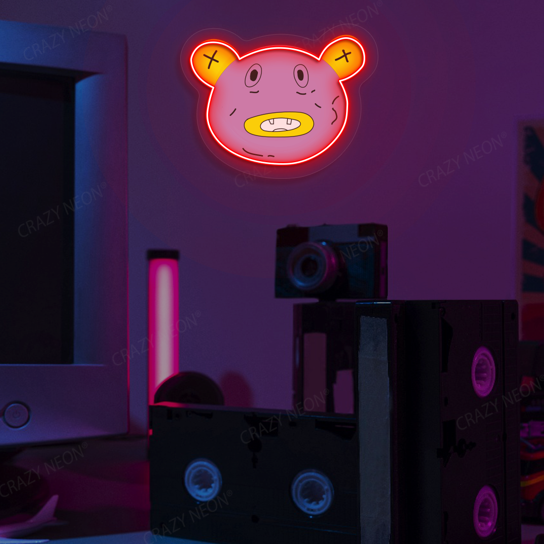 Drip Bear Neon Artwork | Red