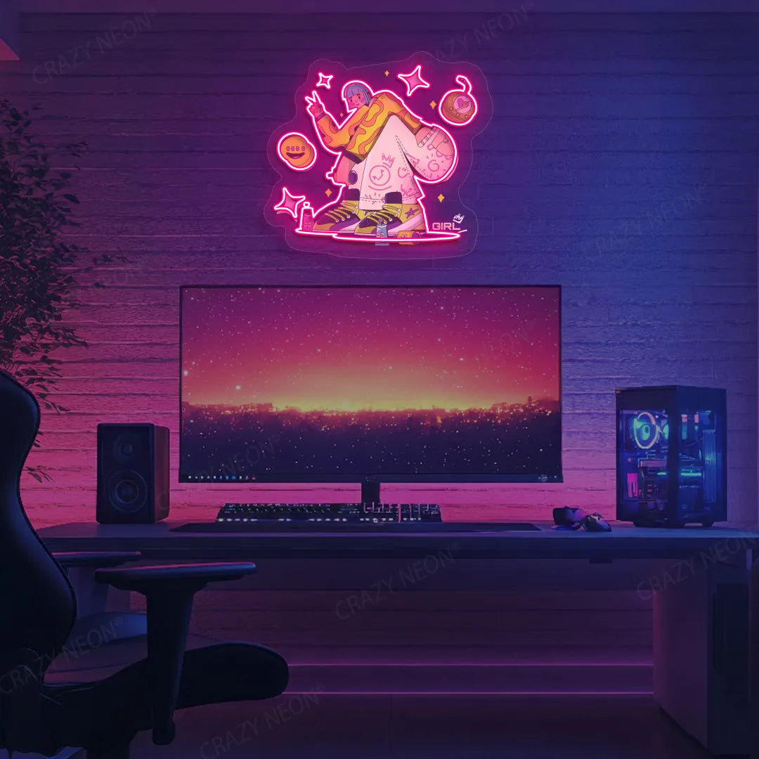 Vibe Queen Neon Artwork | Pink