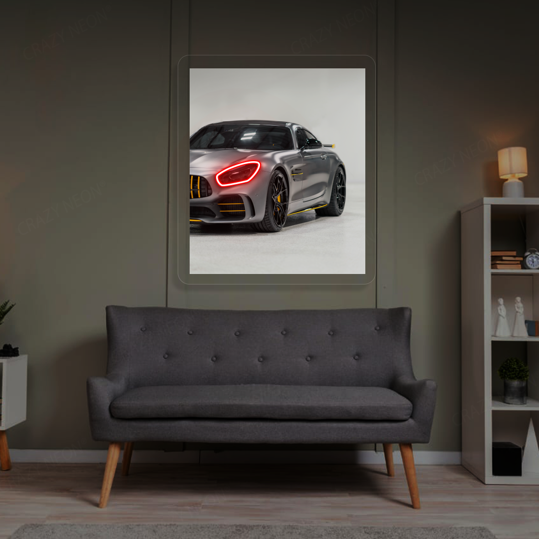 AMG GT Headlight Neon Artwork | Red
