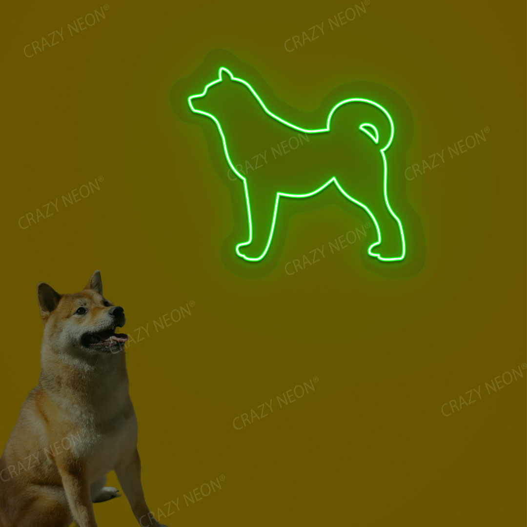 Shiba Inu Dog Neon Sign | Green