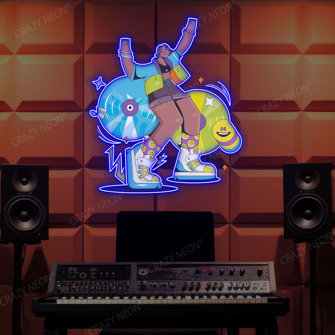 Rave Vibes Neon Artwork | Blue